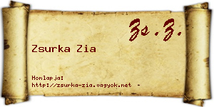 Zsurka Zia névjegykártya